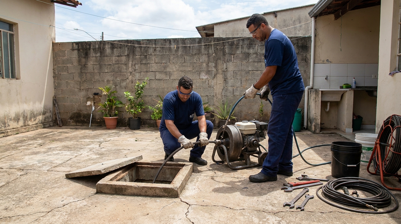 Desentupimento de esgoto residencial em Fortaleza-CE